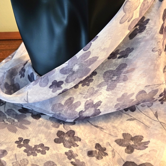 Three Sheer Woman's Scarfs, 2 Square, 1 Rectangle, Pastel & Neutral Colors - Picture 15 of 16